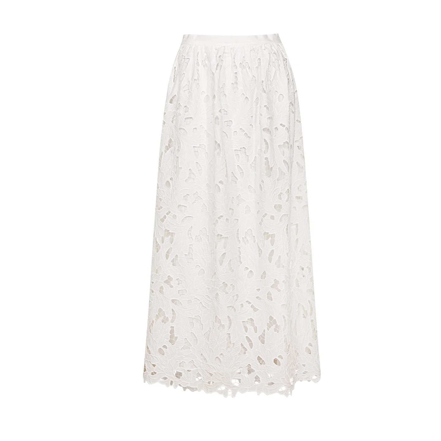 AEL Original Französischer Eleganter Weißer Spitzenanzug für Damen, 2026 Sommer Neu Ausgehöhltes Blumen-Oberteil/Rock – Detail 7