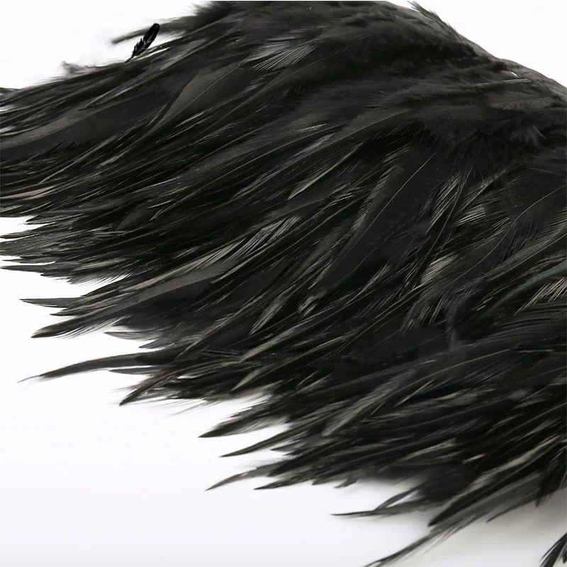 1 Meter natürliche schwarze Federn, Zierband zum Nähen von Kleidung, Fasanenfedern, Party, Hochzeit, Plumas, Basteln, DIY-Dekoration, 10–15 cm
