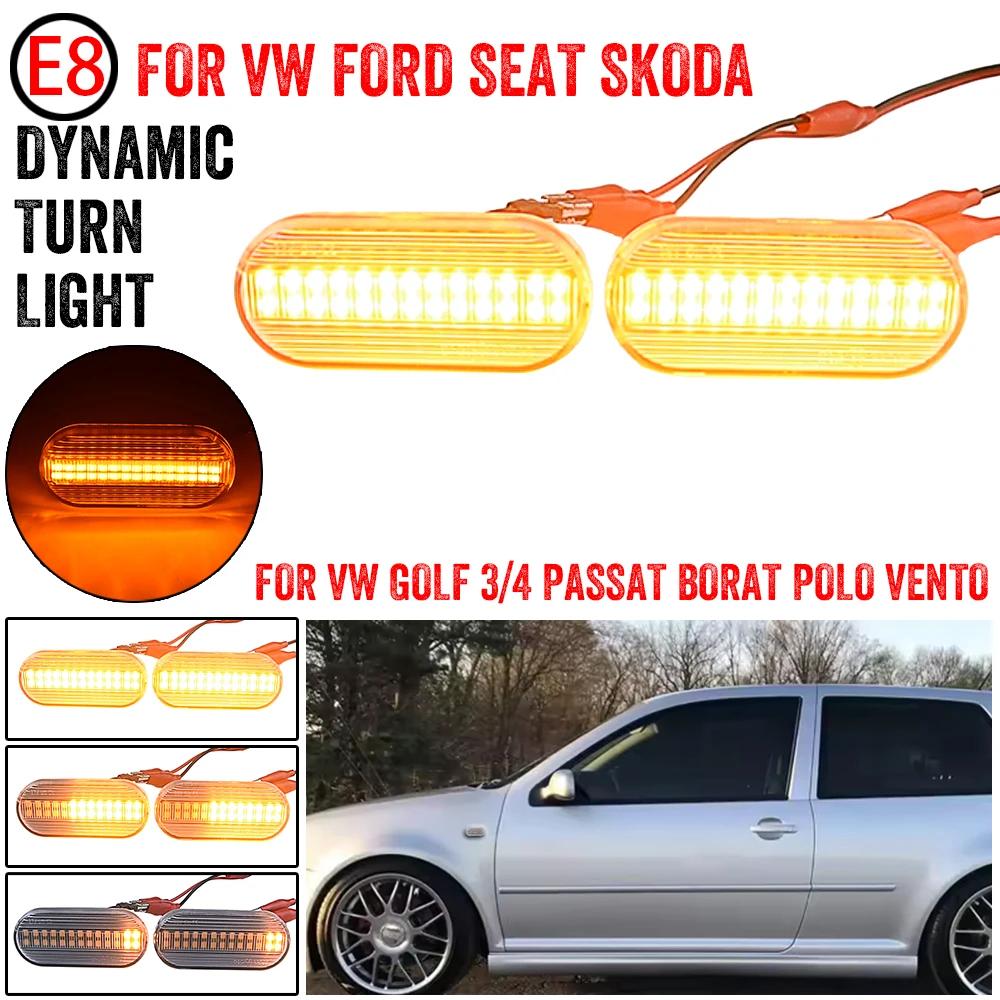 2PCS LED Turn Signal Lights for VW Golf 3 4 Passat Bora
