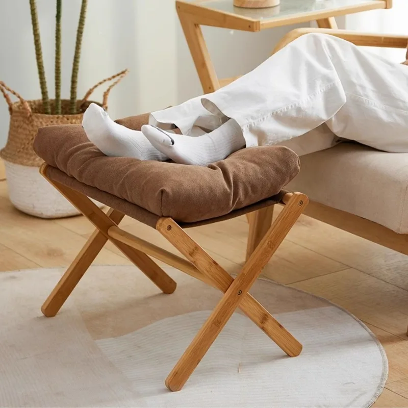 Adjustable Foot Rest Stool with Soft Cushion Modern Ottoman for Living Room Sofa Leg Rest Ergonomic Under-Desk Support for Home