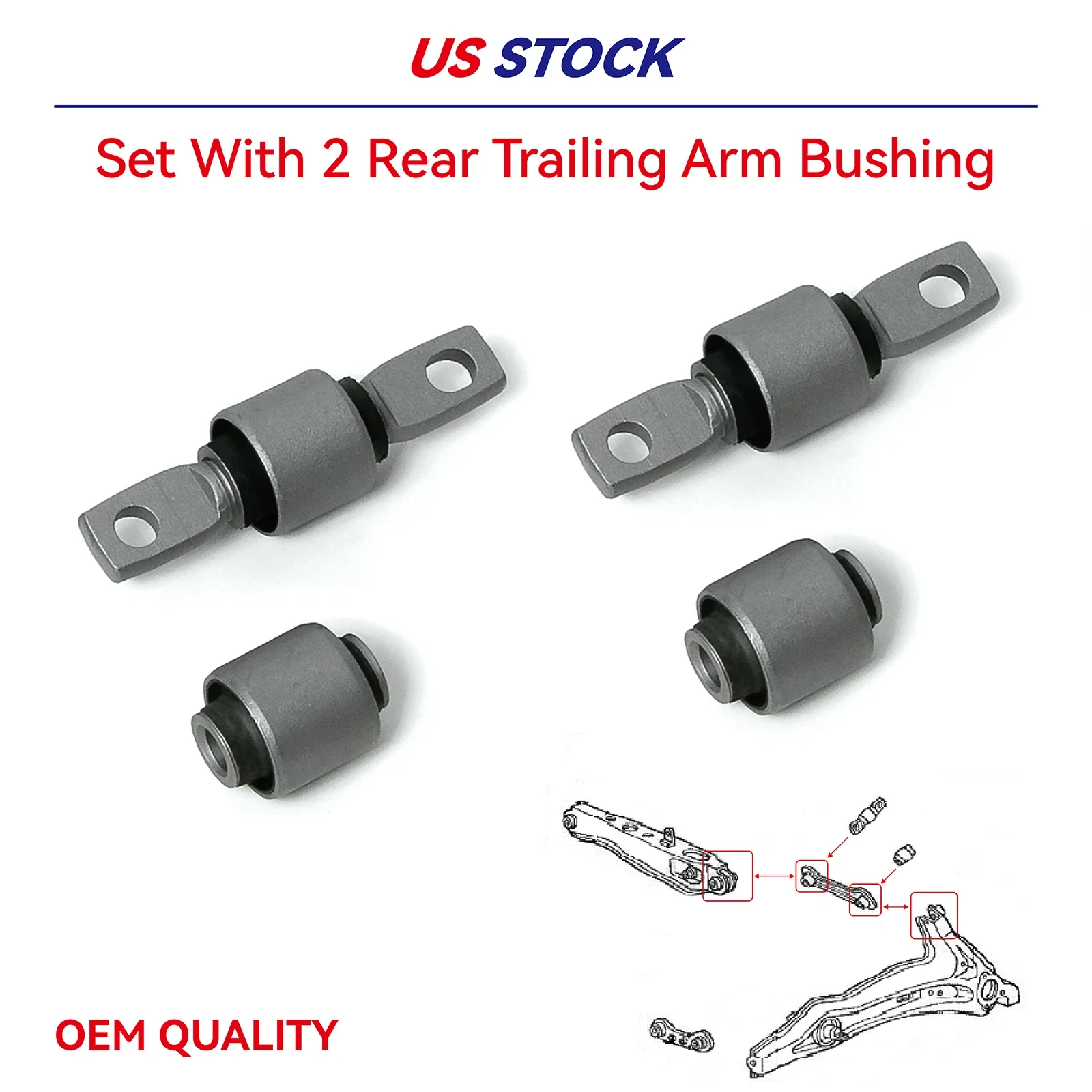 

Transverse Rear Arm Bushing For Honda CIVIC 1988-2000 CR-V 1997-01 CRX 88-91 OEM Car Accessories Shipping from US