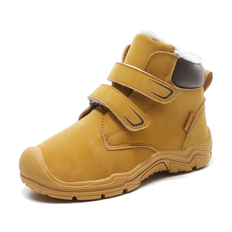 

Children Winter Boots High-top Snow Boots Warm Plush Girl Boy Outdoor Suede Fashion Trend Waterproof Cotton Student Kids Shoes