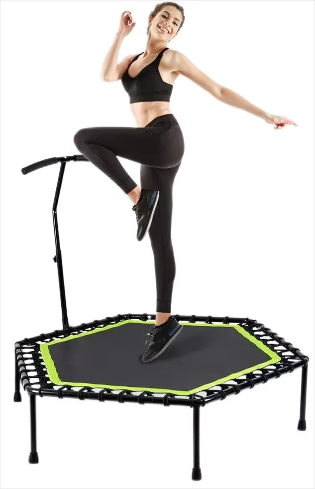 Indoor Unisex Jumping Fitness Trampoline For Adults With Certificate Children'S Mini Trampoline With Handle