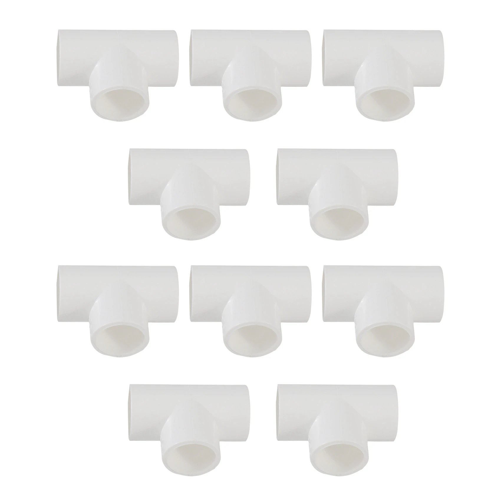 A39M 20Mm PVC Tee 3 Arah Pipa Air Tabung Adaptor Konektor Putih 10 Buah