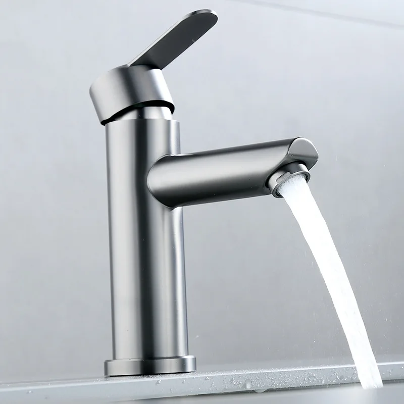 Bathroom Sink Faucet 304 Stainless Steel Hot and Cold Water Tap Washbasin Bathroom Basin Faucet  Accessories Set Sink Bath Mixer