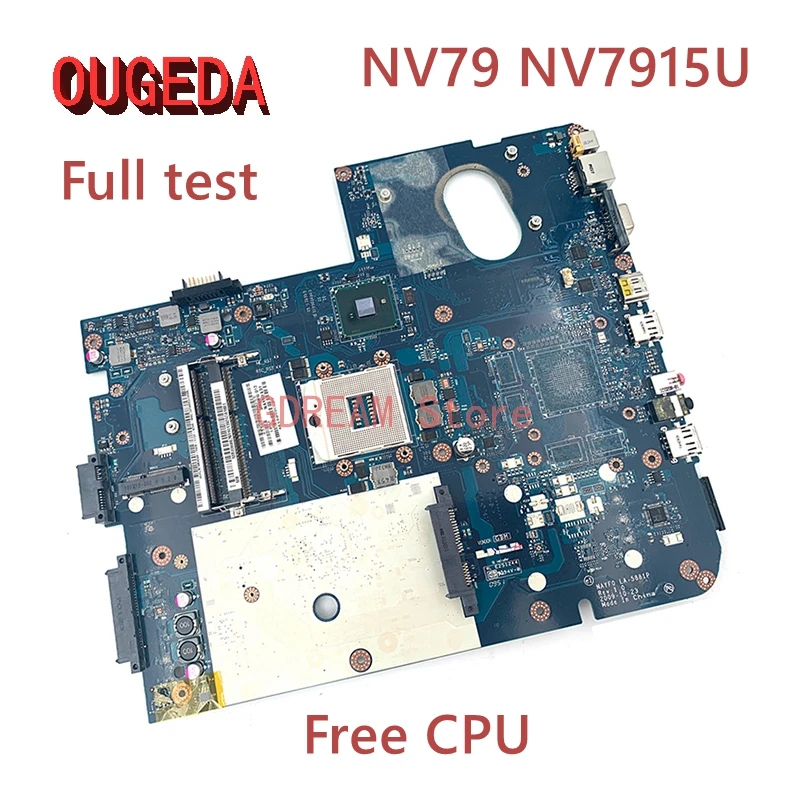 OUGEDA NAYF0 LA-5881P MBWHH02001 MB.WHH02.001 For Gateway NV79 NV7915U laptop motherboard HM55 DDR3 free CPU main board