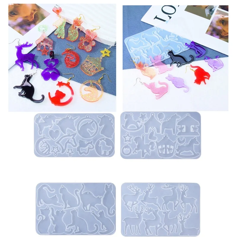 Earring Pendant Silicone Mold UV Epoxy Resin Mould Jewelry Making Tool DIY Ear Rings Ornament Handmade Crafts Supplies Dropship