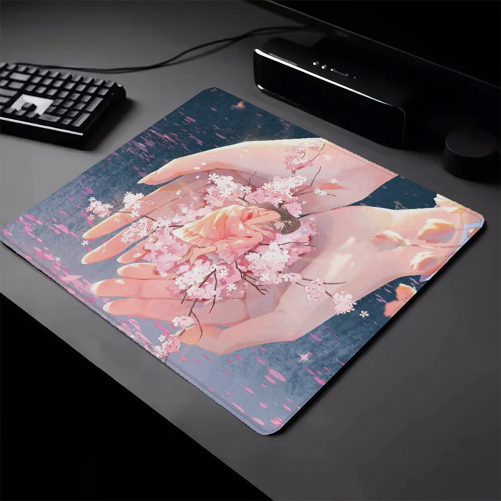 Small Gaming Mouse Mat Blue Sakura Kawaii Mouse Pad Gamer Pad on the Table Pc Accessories Deskmat Mausepad Mousepad Mats Cabinet