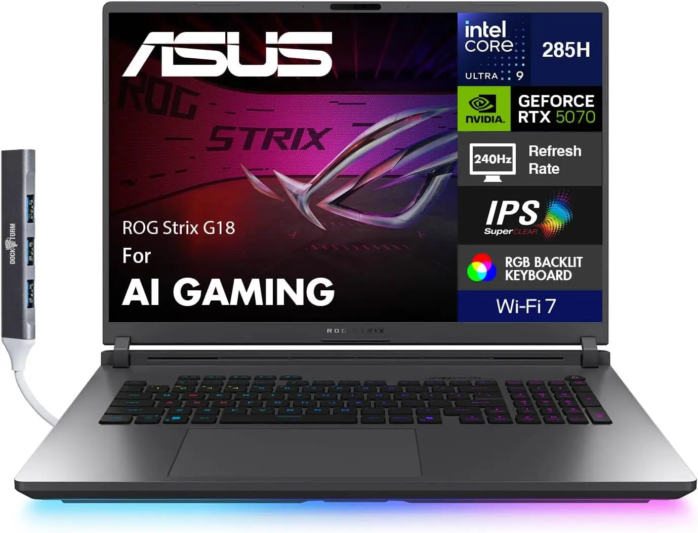 

Игровой ноутбук ASUS ROG Strix G18 (Intel Ultra 9-275HX, GeForce RTX 5070 8GB, 32GB DDR5, 2TB SSD, RGB-подсветка клавиатуры, Thunderbolt 4)