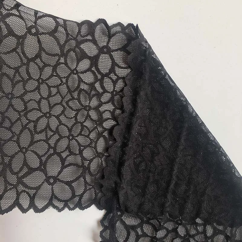 2meters Black Elastic Stretch Lace Trim For Lingerie Sewing Craft DIY Apparel Fabric Lace Garment Accessory