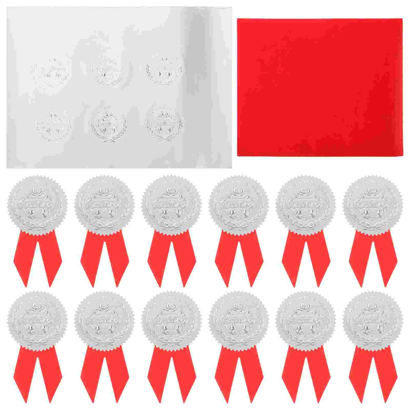 

36 Sets Paper European Style Certificate of Honor Stickers Embossed Seals Graduation Supplies