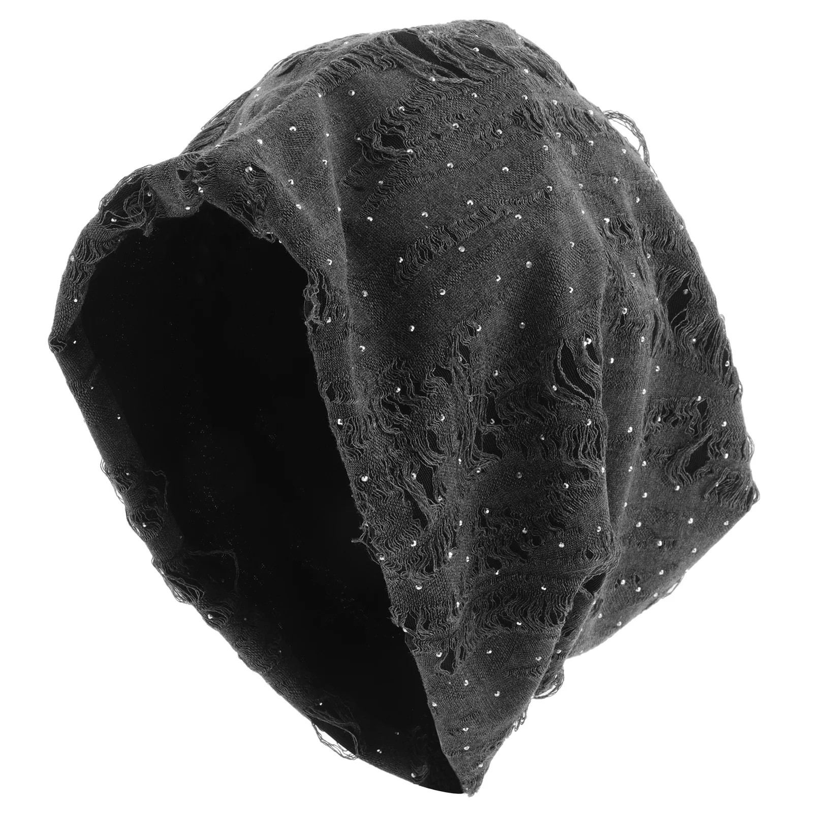 

Loose Fit Vintage Beanie Hat Rhinestone Embellishment Warm Skull Comfortable Spring Autumn Unisex Knit Lightweight Soft For