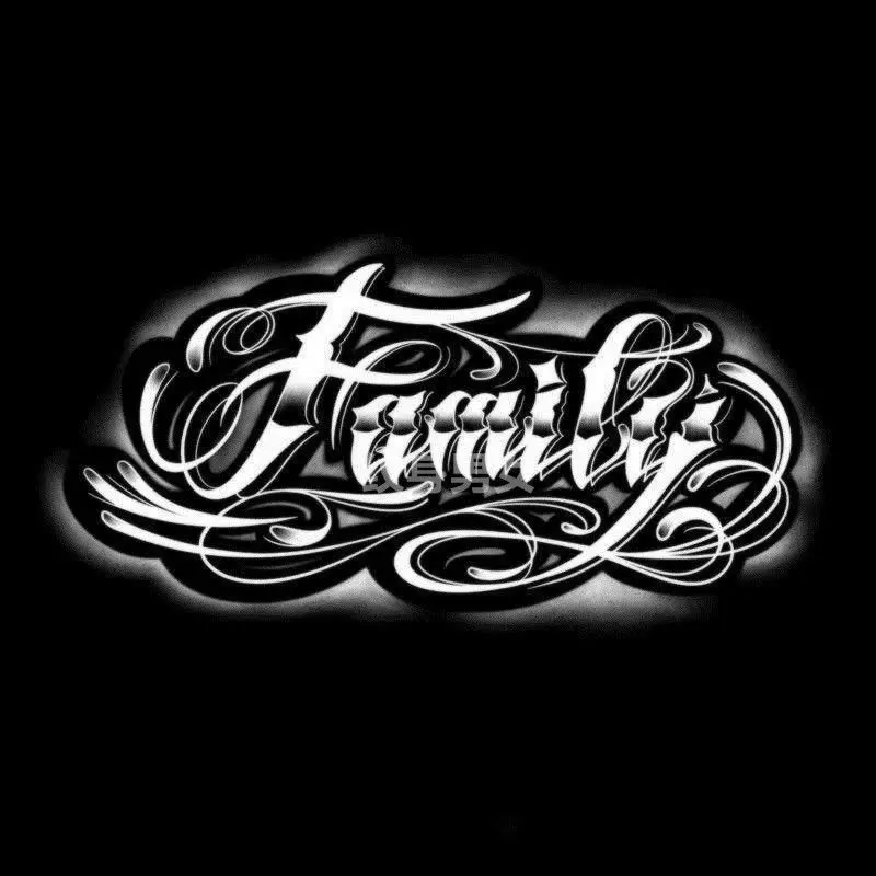 Family Letter Tatoo Sticker Lasting Fake Tattoo for Woman Man Arm Temporary Tattoo Punk Art Faux Tattoos Waterproof Tatuajes