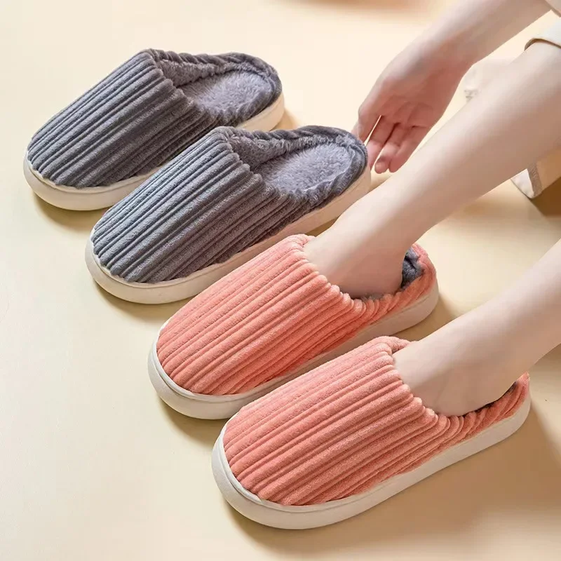 Cotton slippers women's winter bag head thick sole warm home cotton shoes indoor floor home winter 3759