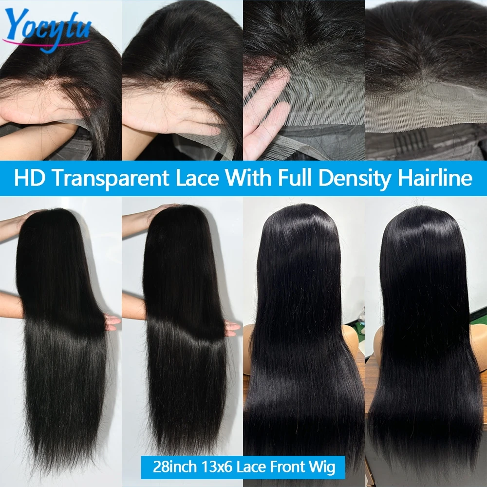 28 30 بوصة الدانتيل شعر مستعار أمامي شعر الإنسان YOCYTU HD شعر مستعار دانتيل 13x6 شعر الإنسان بيرو الدانتيل الجبهة باروكة من شعر طبيعي 3 أيام التسليم فرنسا