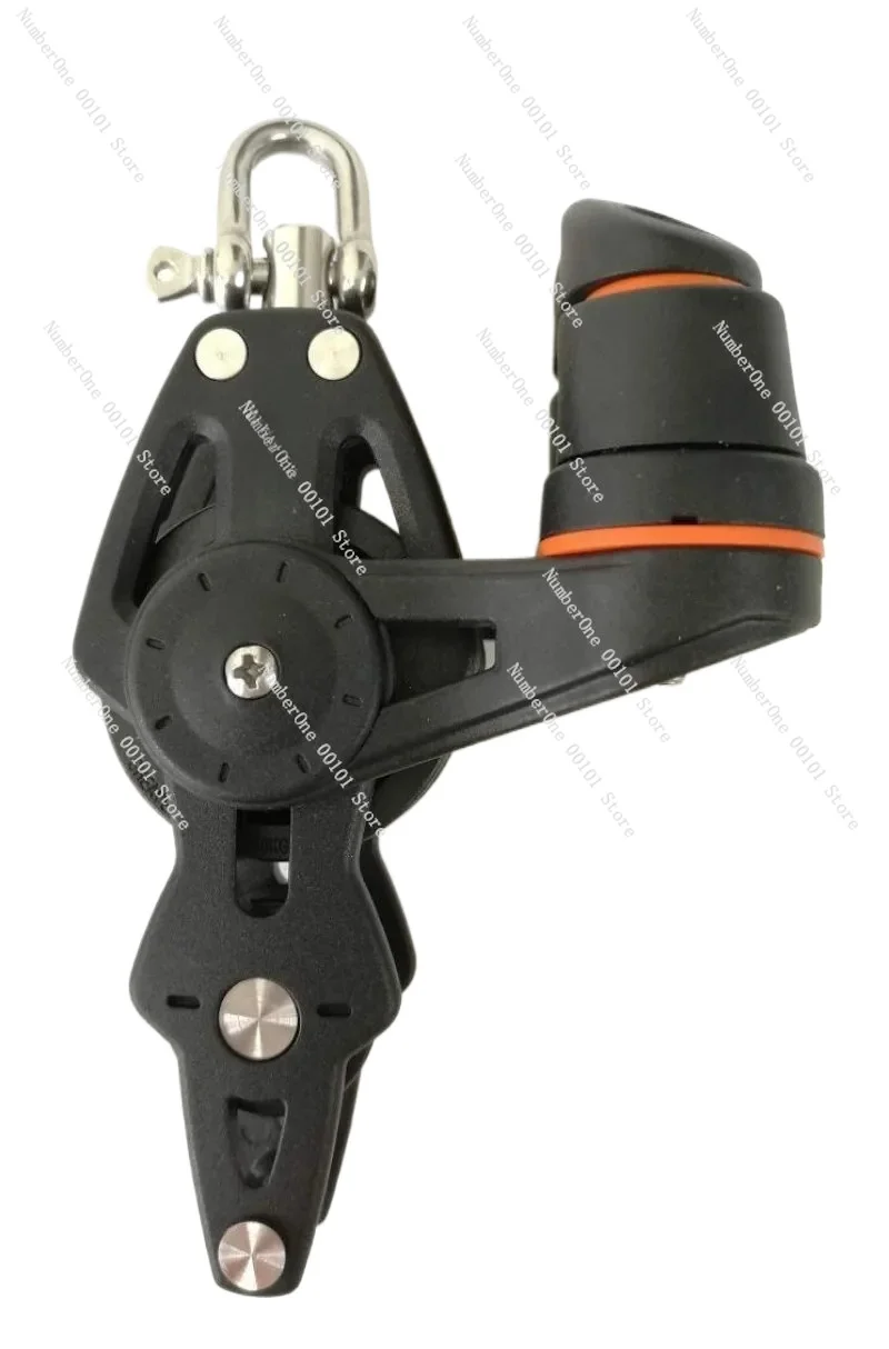 35mm Marine Single Pulley, Heavy Duty Bearing Loop Clamp for 8mm Rope Boat Sailing Rigging