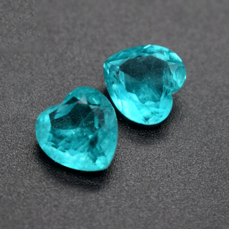 Simulated Paraiba Tourmaline Neon Blue Brazilian Loose Gemstone Heart Cut, Extremely Pleasant & Attractive For Jewellery Making