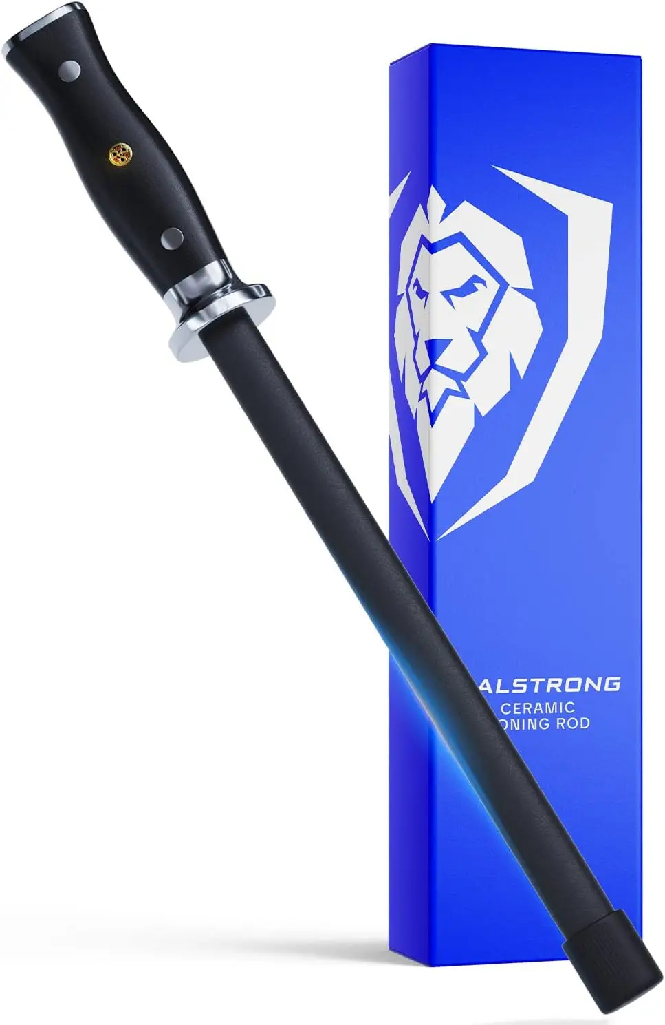 

10 Inch Honing Rod with G10 Handle, Stainless Steel Core, Scratch-Free Ceramic Coating - Kitchen Knife Sharpener for Chef