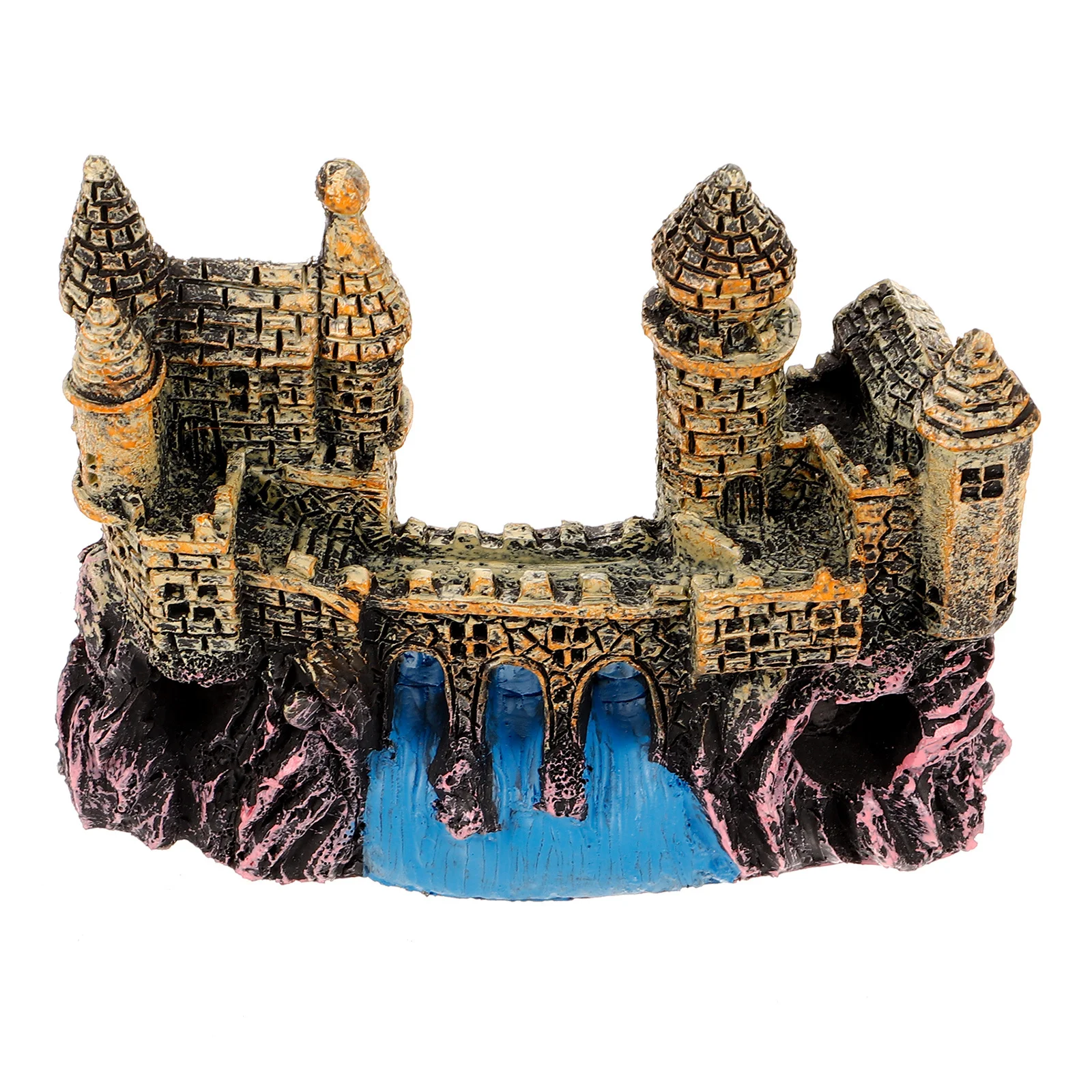 

Resin Castle Aquarium Decoration Fish Tank Ornament Landscape Hideout For Medium Large Tanks Wear-Resistant Underwater Cave