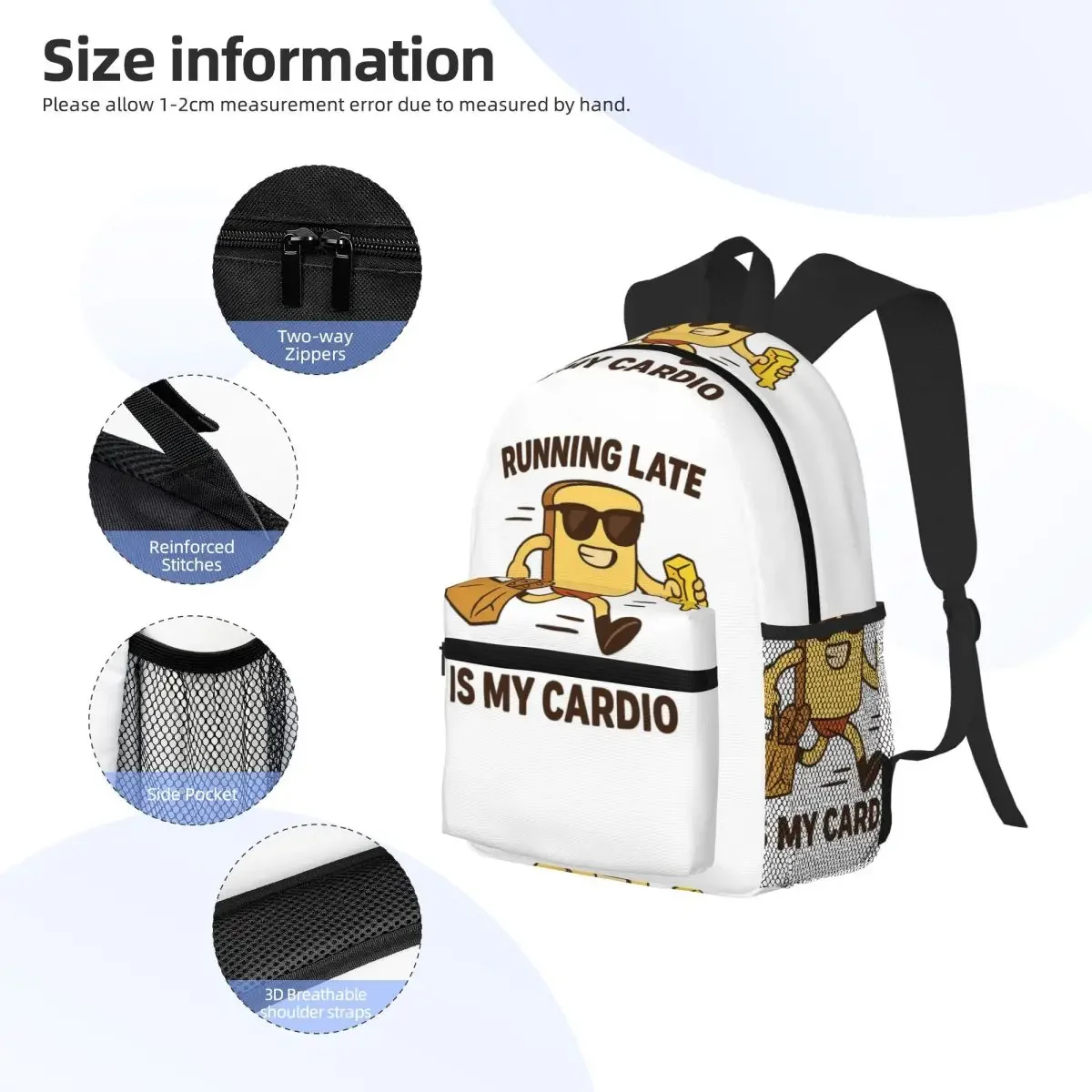 تشغيل أواخر هو بلدي القلب مضحك نخب الكرتون على ظهره Daypack بنين بنات BookBag حقيبة مدرسية حقائب الكتف للرجال والنساء #4