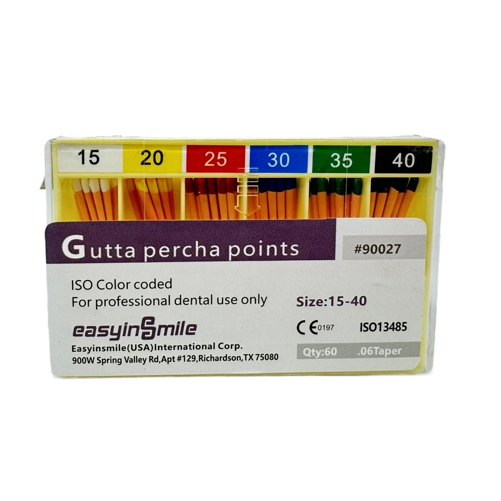 Easyinsmile Dental Endo Absorbent Paper Points GP Gutta Paper Points Root Canal Use Cotton Fiber 15-40/ 45-80