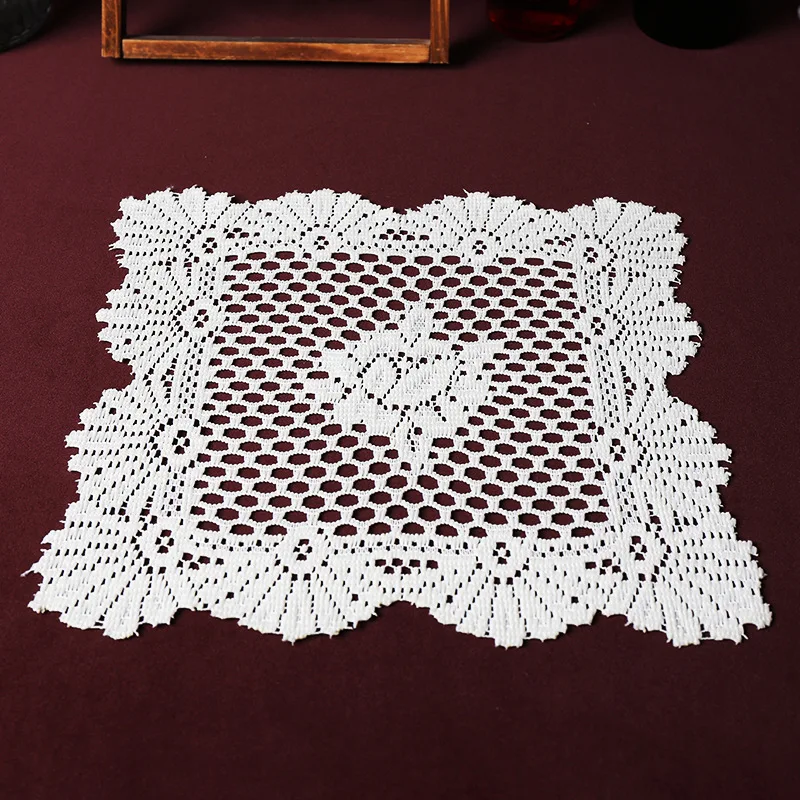 6 قطع من إكسسوارات الطعام الأنيقة المقاومة للحرارة، مفرش طاولة من الدانتيل، طاولة طعام لتزيين الفنادق لحفلات الزفاف