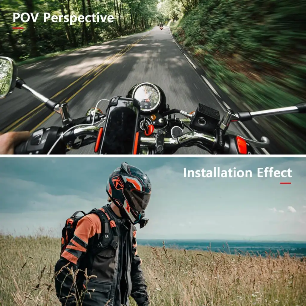 Vamson لـ Gopro Hero 11 10 9 8 دعامة خوذة مثبتة على الرأس لـ Insta360 One X3 مع غطاء إسفنجي مقاوم للرياح ملحقات الدراجة النارية