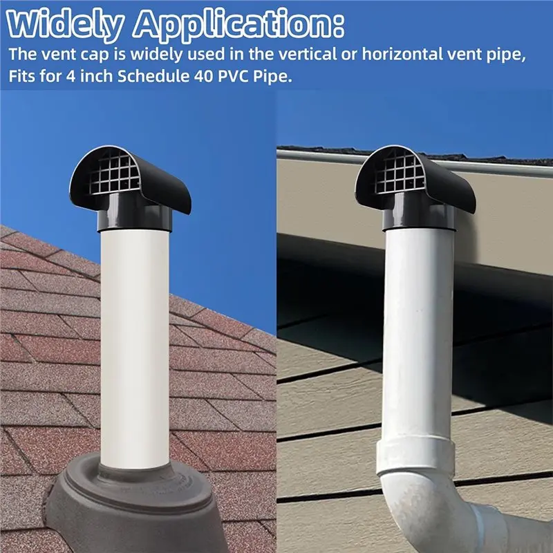 Stable Performance Radon Pipe Cover Rain Cap Exhaust Cap For 4