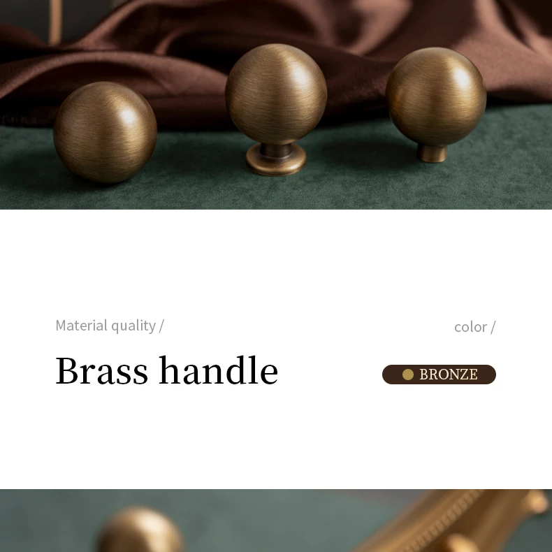 Round antique brushed brass cabinet knob — supplier illustration 1