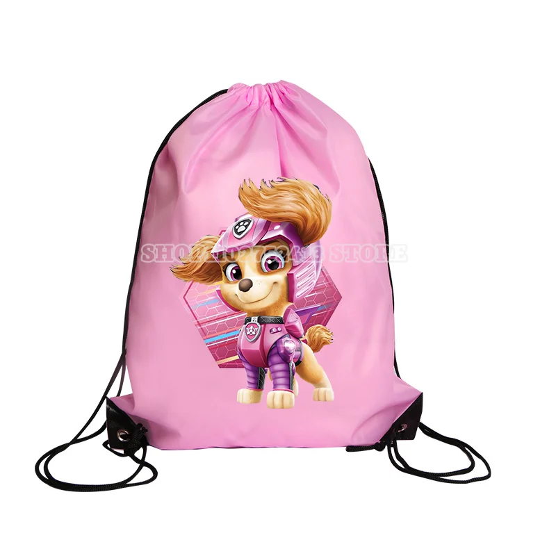 Paw Patrol Drawstring Bag Boy & Girl Chase Skye Cute String Bags Shopping Packet Swimming Pool Storage Waterproof Backpack Gift