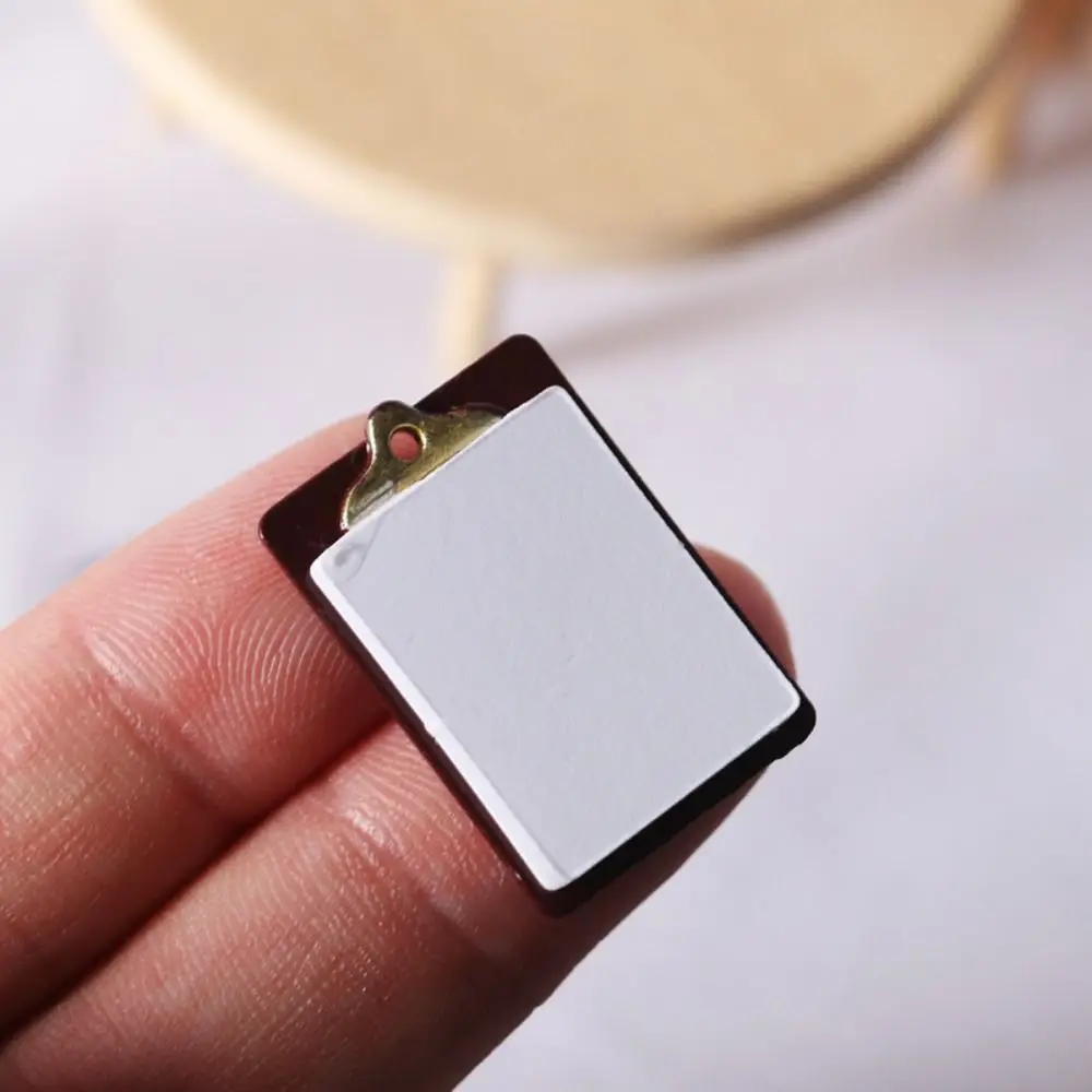 Alloy Doll House Accessories 18mm*21mm DIY Miniature Miniature Alloy Clipboard Creative Real Paper Mini Alloy Clipboard