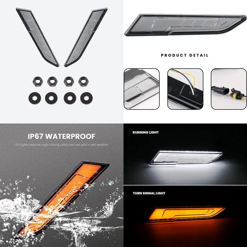 مجموعة إضاءة لوحة اللكنة LED لـ Polaris Slingshot، أضواء القيادة ذات اللوحة السفلية باللون الأبيض DRL Yellow Turn Light لـ Polaris Slingshot S