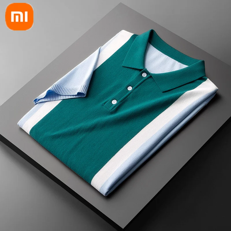 

New xiaomi mijia men's color-blocking polo shirt business casual ice silk breathable skin-friendly summer shirt t-shirt men