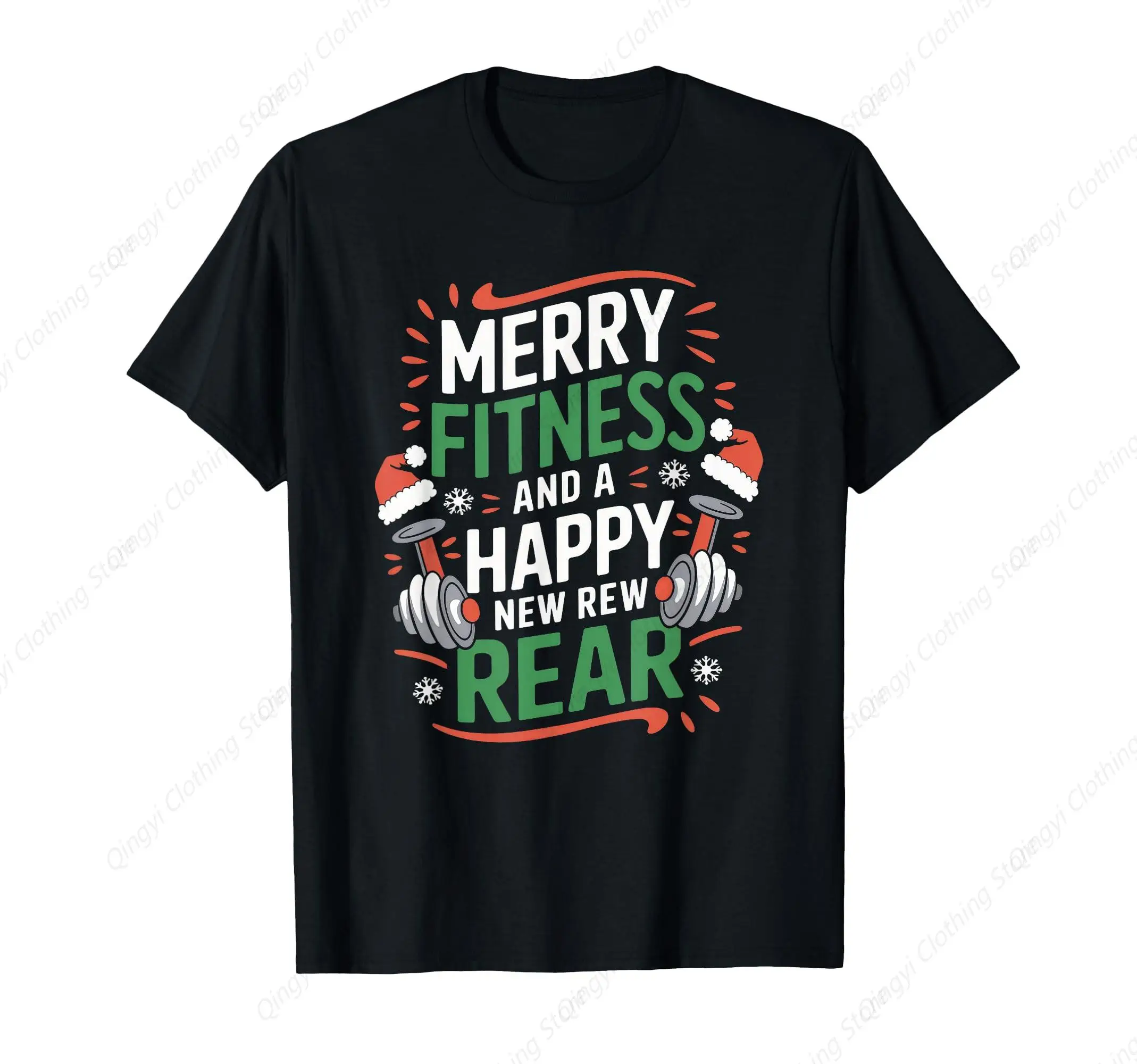 

Merry Fitness Funny New Rear Gym Lover Christmas T-Shirt