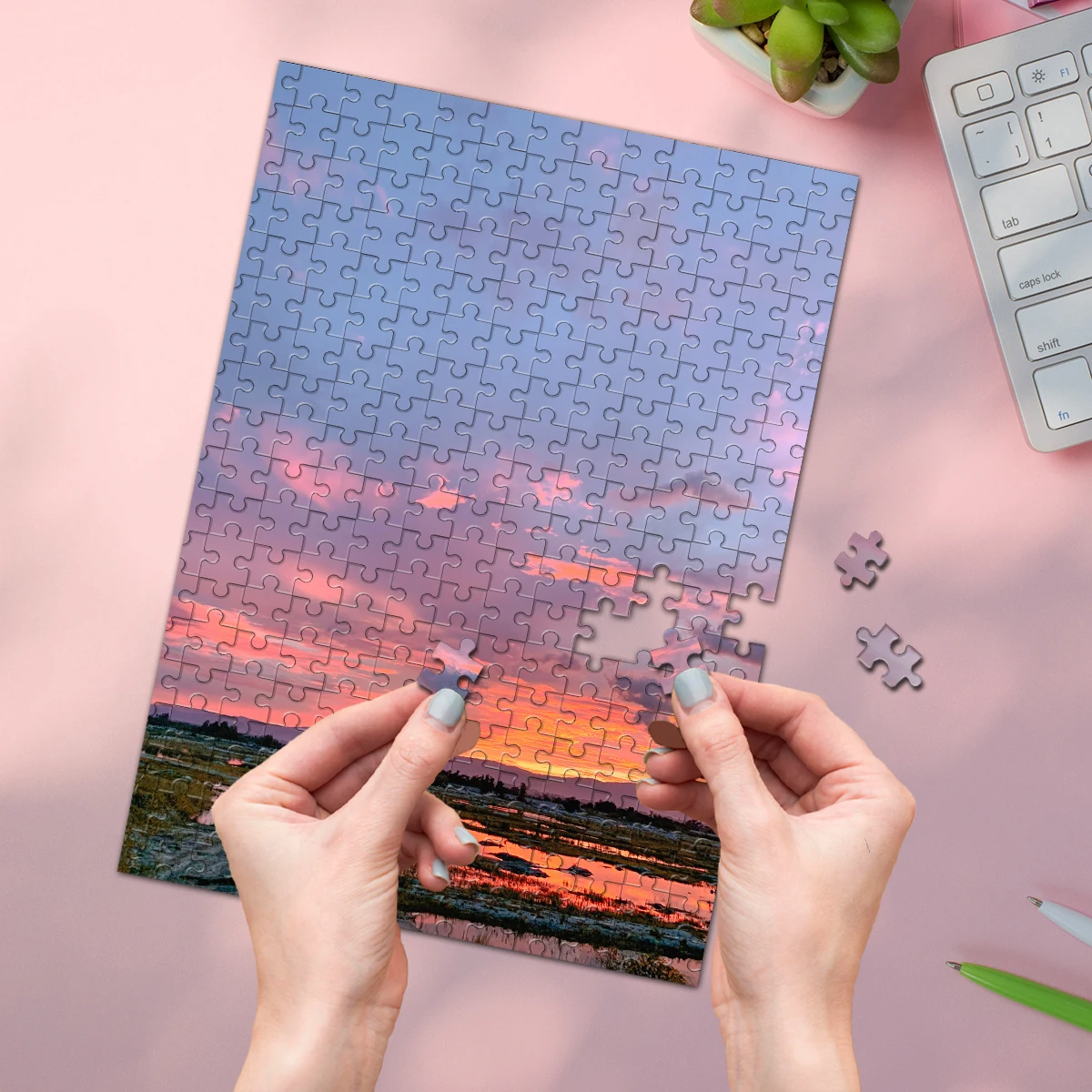 35/300/500/1000pcs Personalized Custom Photo Puzzle Scenery Photo DIY Toy Decoration Collectible Gift Present Christmas