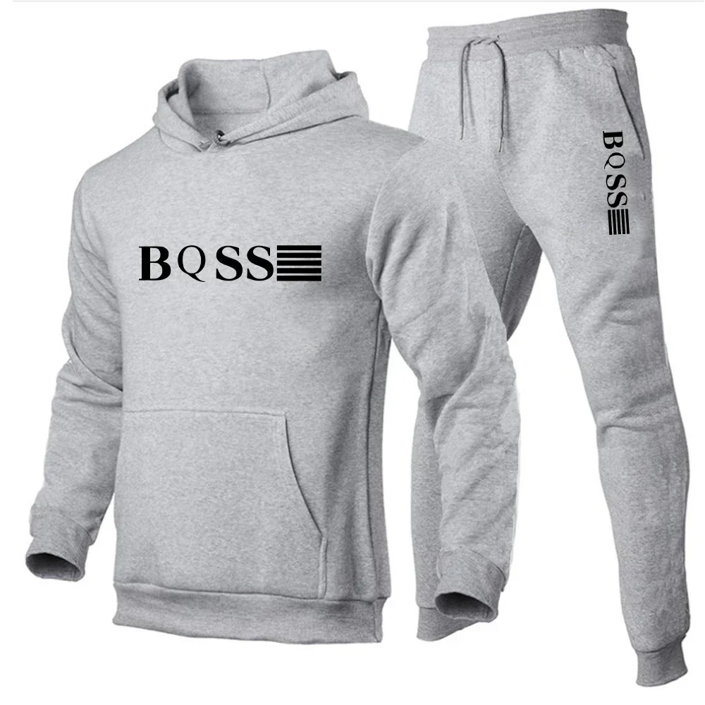 

Men's autumn and winter hooded suit, a two-piece set of casual, fashionable and comfortable hooded sweatshirt and sweatpants