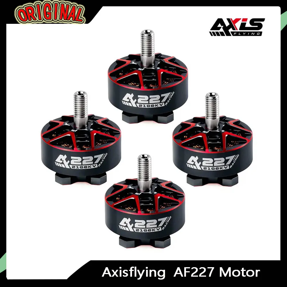 

Бесщеточный двигатель AxisFlying AF227 | 1960/2100/2150KV, 6S Вал 5 мм для 5-дюймового FPV Drone Competition/Freestyle/Bando