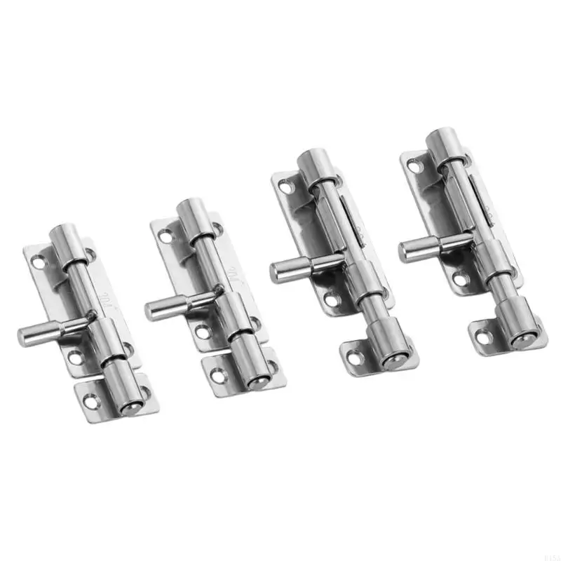 E15A 4pcs Slide Bulling set bocche sicurezza in acciaio robusto Letch sicurezza della porta semplici installazioni