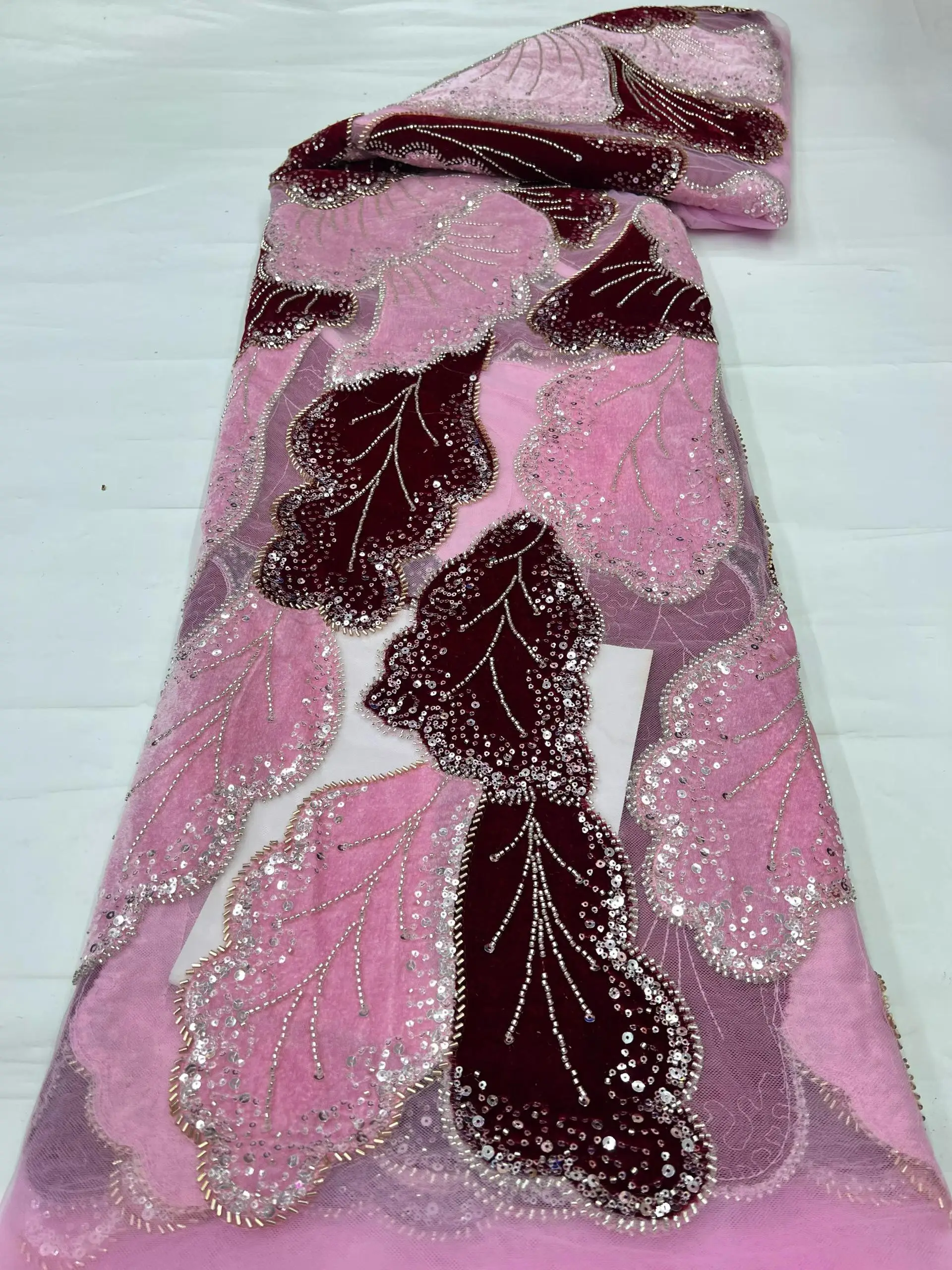 African Velvet Beaded Heavy La - Sewing Velvet Fabric 评论和价格
