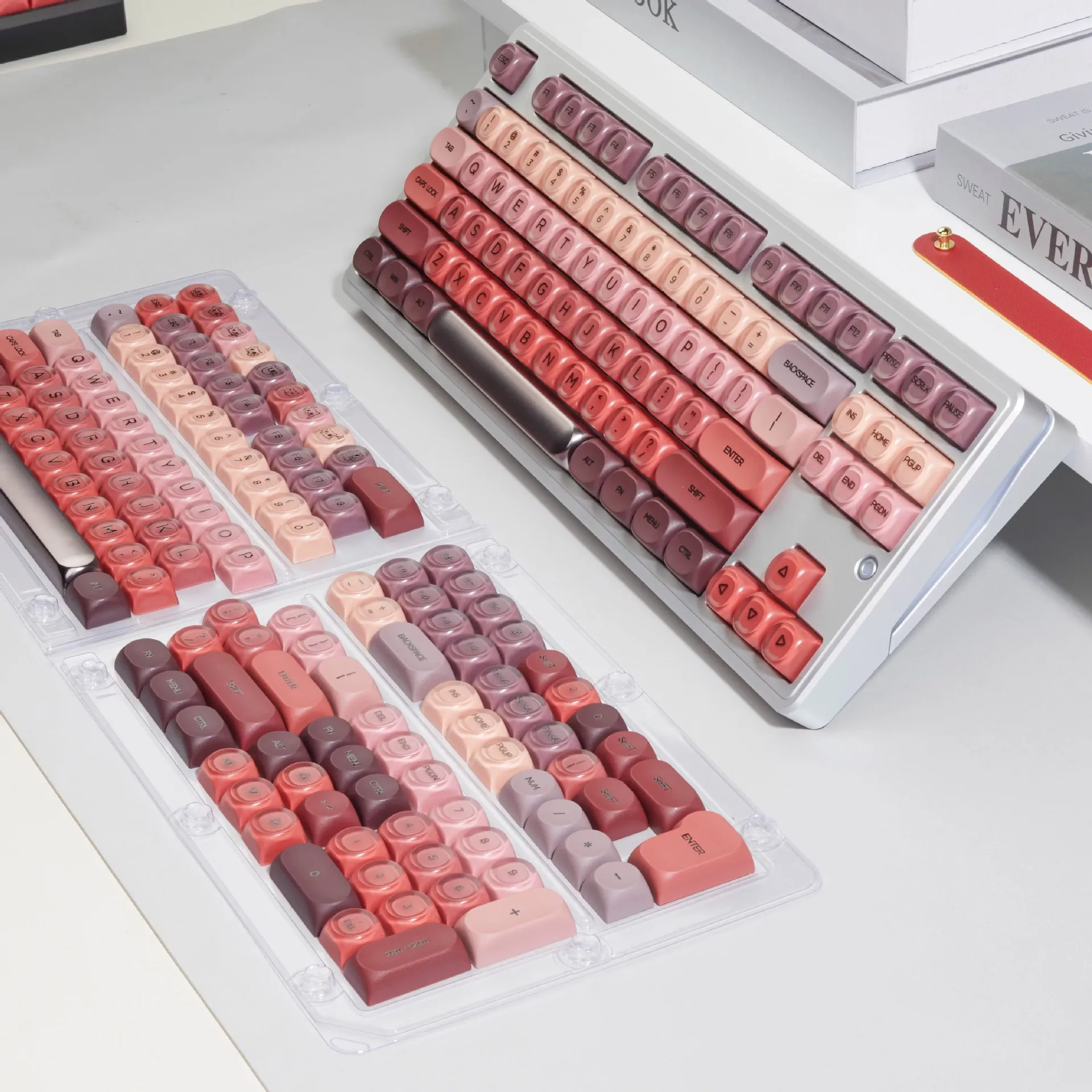 Keycap spot lipstick keycap HOA height small full set of 130 keys two-color half-matte UV printing