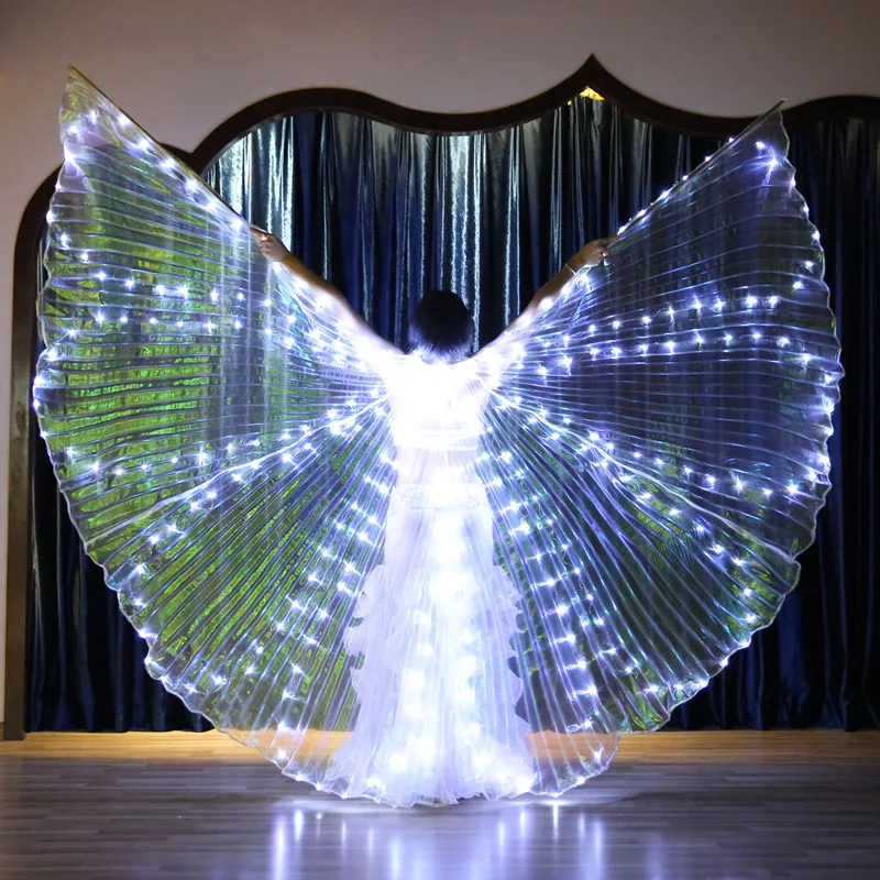 

LED Clothing 360 Degree Children Adult Belly Dance Props Golden Wings Led Performance Clothing Unique Clothing Dance Costume