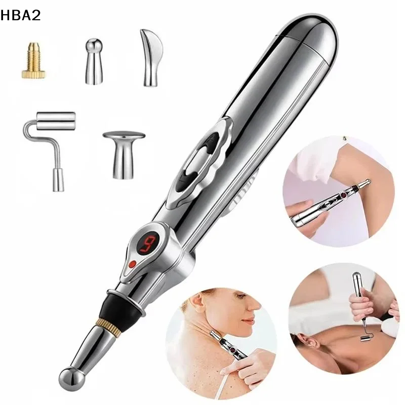 【H】Electronic Acupuncture Massage Pen, Acupuncture Point Meridian Therapy Tool, Pain Relief Energy Massager for Body