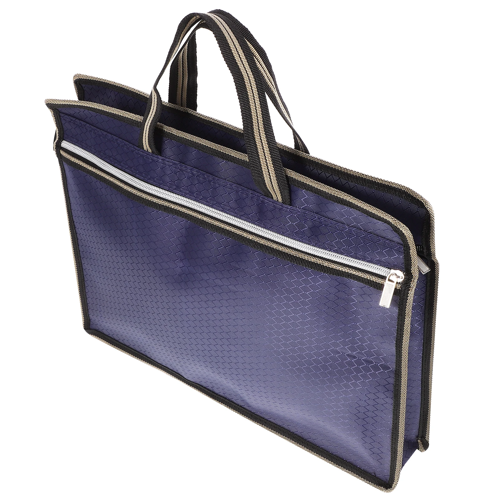 

A4 File Bag Canvas Tote Zipper Oxford Cloth Document Holder Storage Pouch Office Use Teachers Students Bank Staff