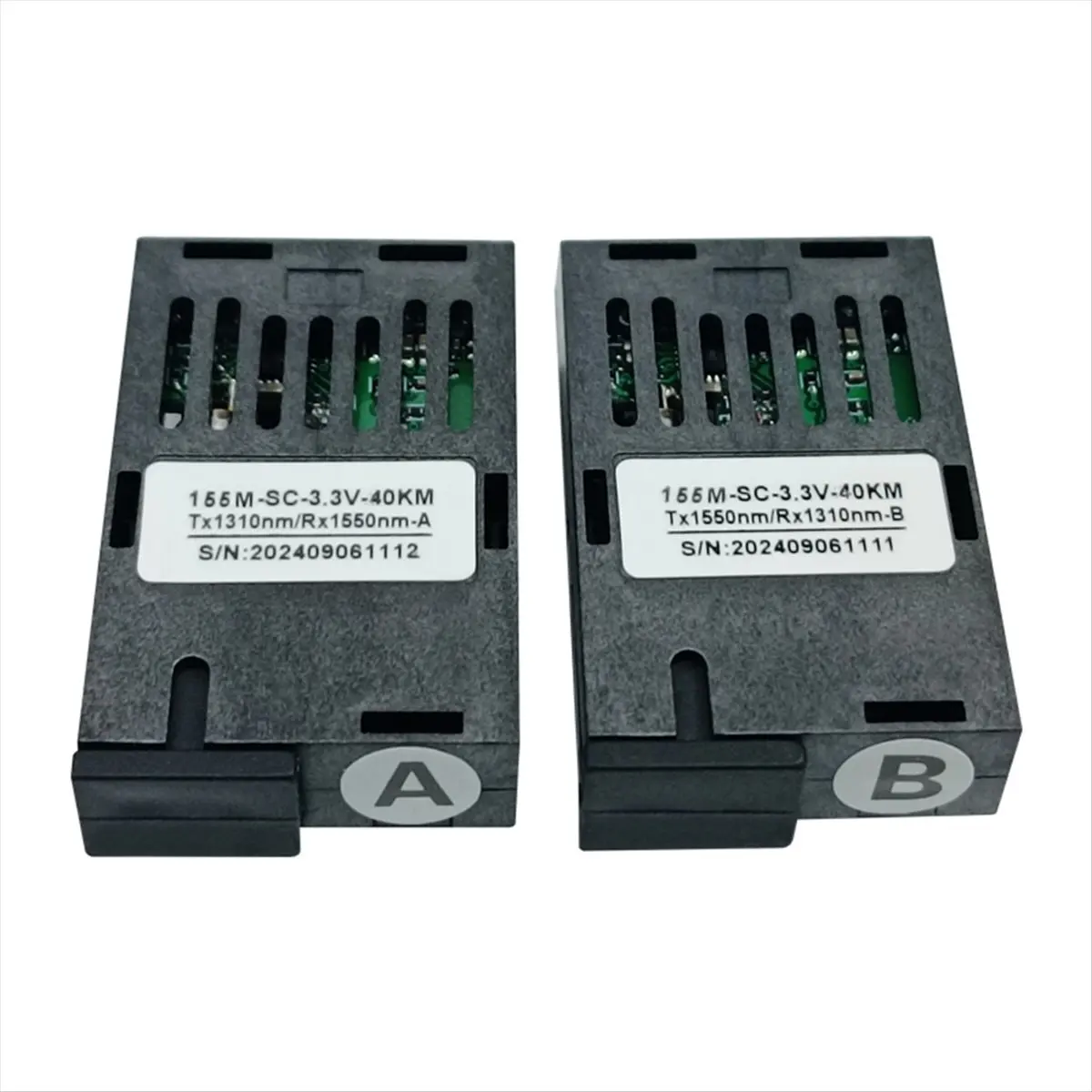 T19C 2 Pairs 1X9 Transceiver 155Mb/S SC Singlemode Simplex Fiber 1310/1550nm 40km 3.3V Megabit 1Port Optic Transceiver Module