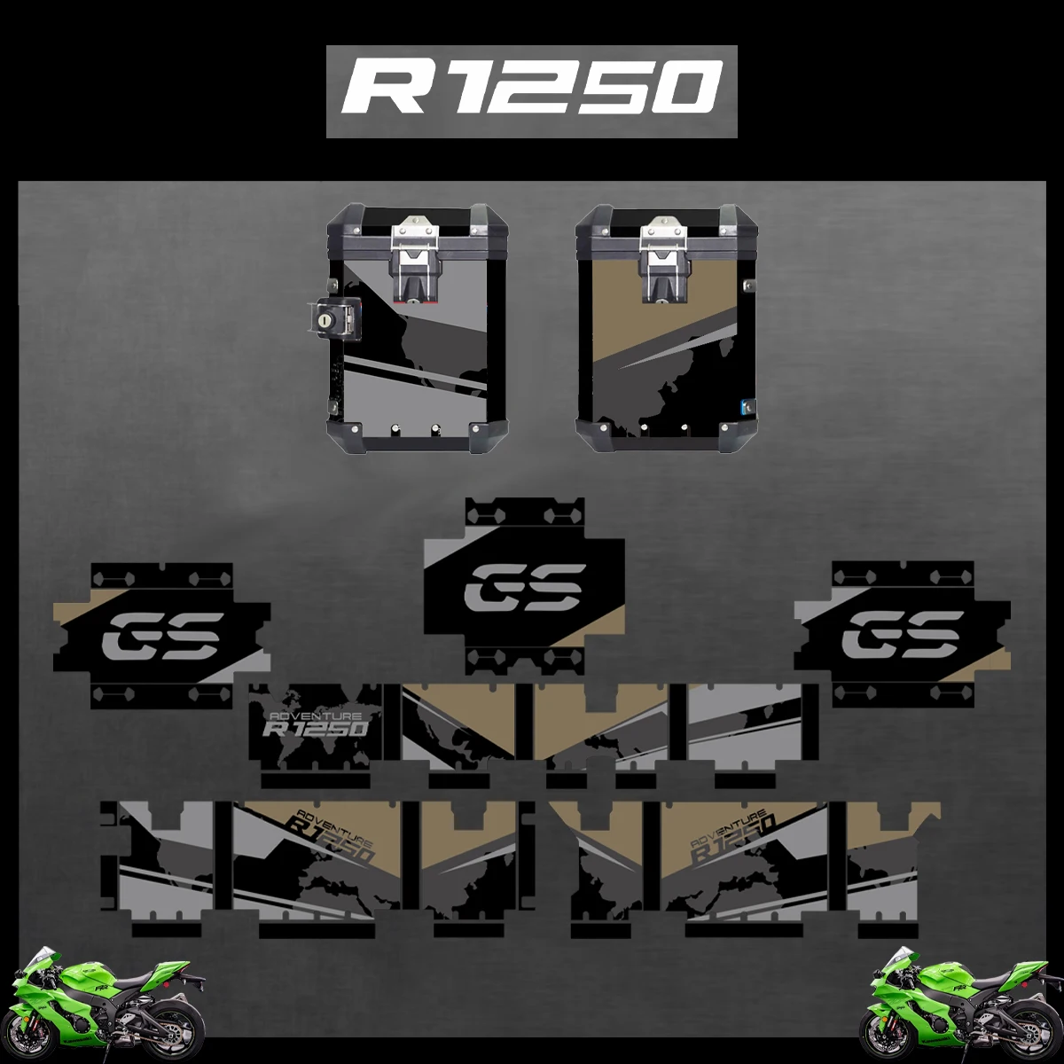 

Motorcycle Stickers For BMW R1250GS R1250 GS 2004-2023 2022 2021 ADV Decorative Alloy Box Sticker Decal Set aluminium pannier