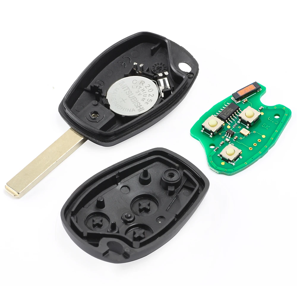 DIYKEY 433MHz PCF7961M HITAG AES 4A Chip 2 Button / 3 Button Remote Key Fob Uncut VA2 Blade for Renault Trafic Vauxhall Vivaro