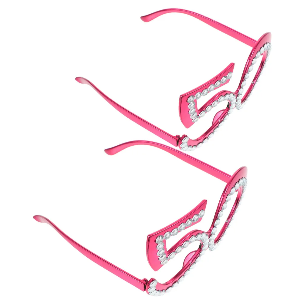 

2pcs 50 Digital Glasses Lightweight Plastic Birthday Eyewear Photo Props for Adults Anniversary Celebrations Modeling