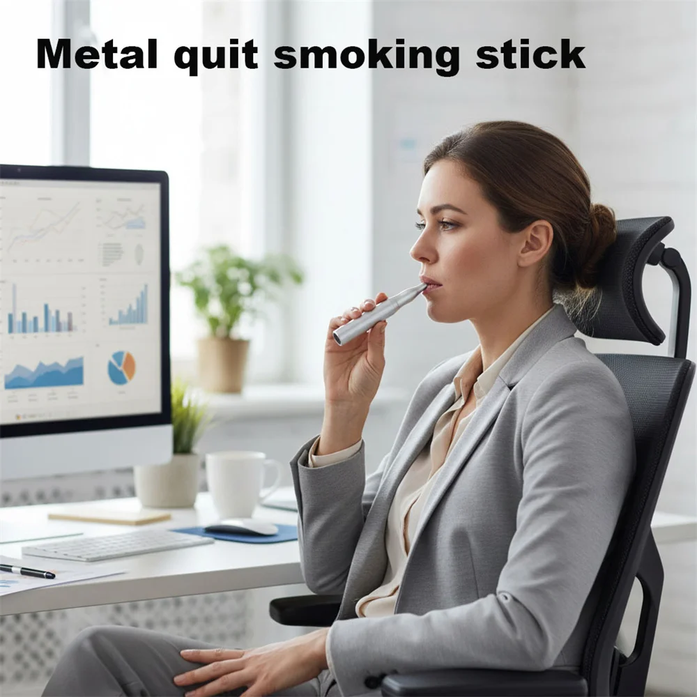 Quit Smoking Stick, Nicotine-Free & Chemical-Free Inhaler with Flavored Cores, Helps Stop Smoking, Metal Health Gift for Smokers