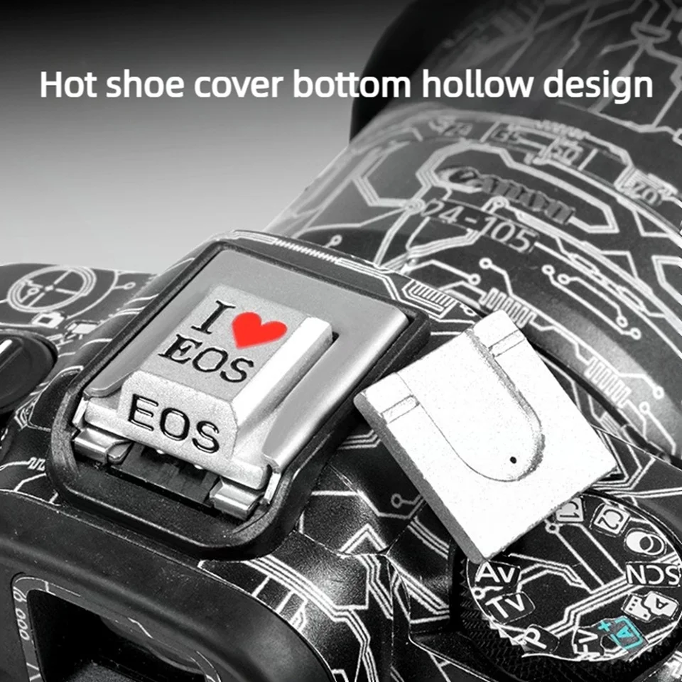 Zinc Metal Camera Flash Hot Shoe Protection Cover Cap For Canon I LOVE EOS 850D R100 200DII R5 R6 R7 R8 R50 SLR DSLR Funny Cool