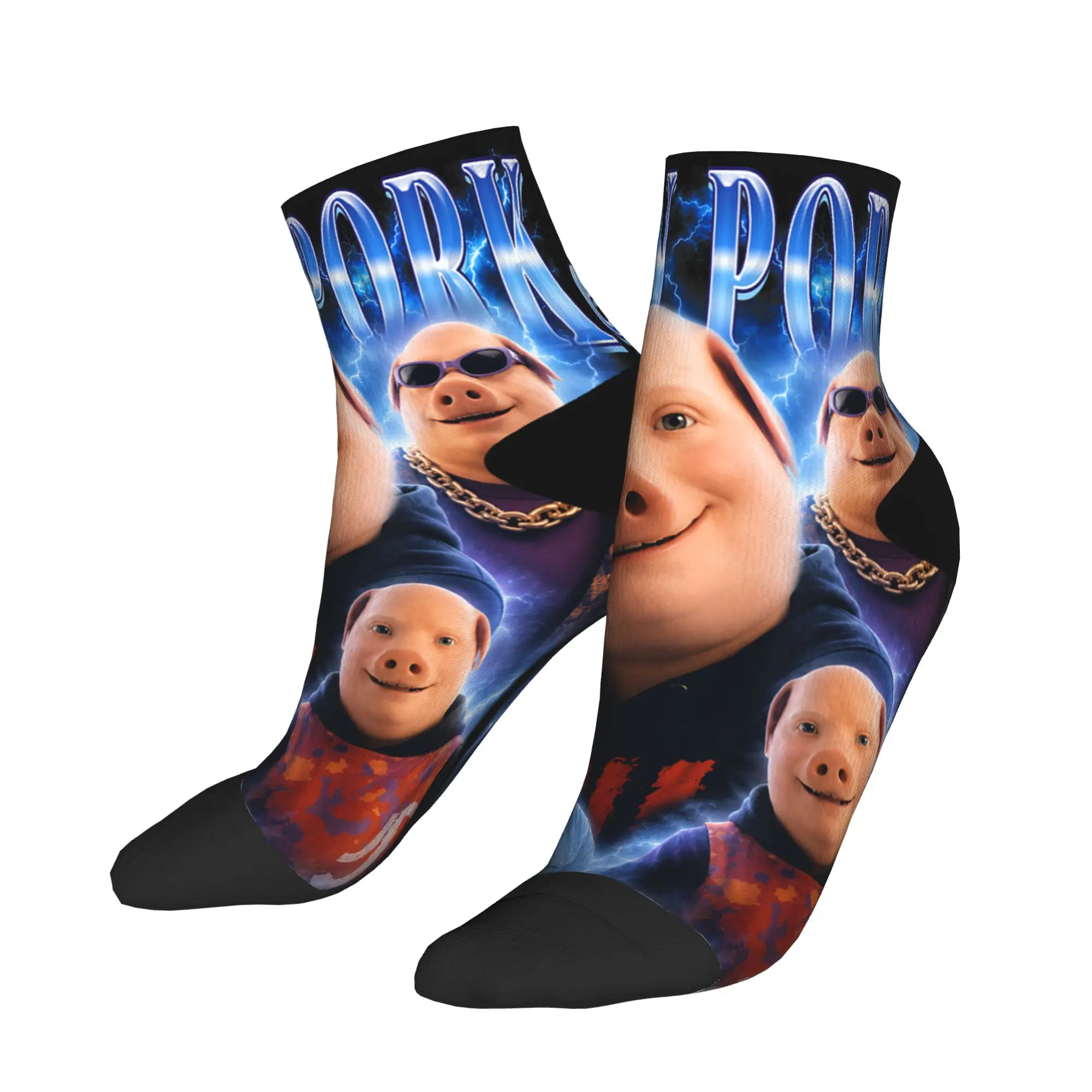 Funny John Pork Meme Vintage John Pork Bootleg Socks Gothic Ankle Socks Spring Non-Slip Men Printed Outdoor Sports Casual Sock